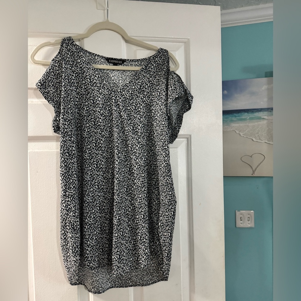 Express Black and White Women's Top